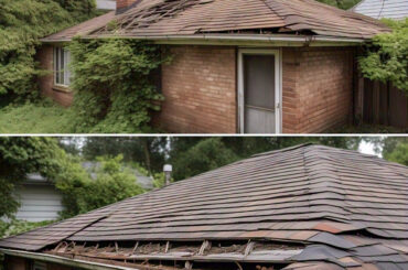 rotted roof on home